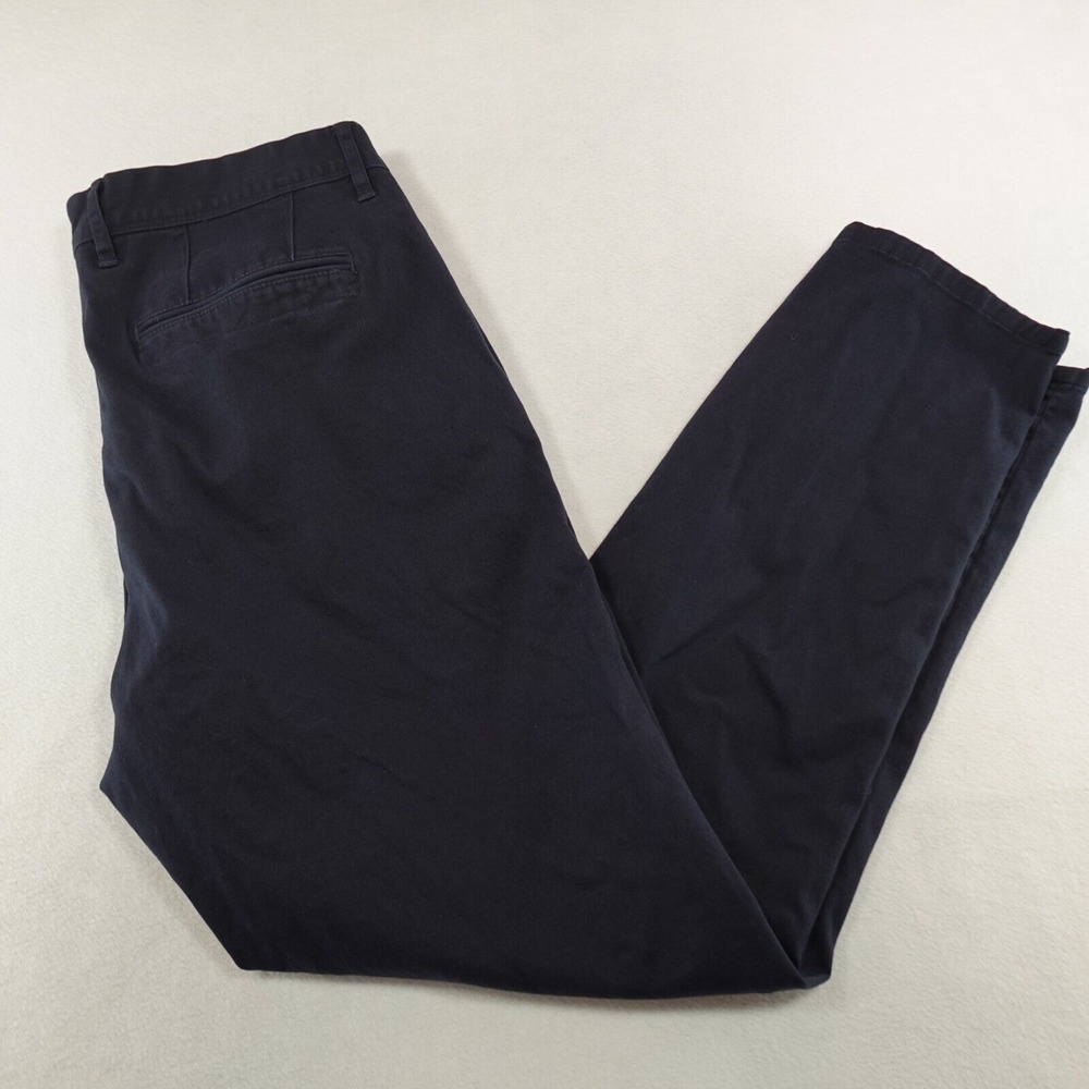 MOTT & BOW Twill Chino Charles Mens 35 Act 34x28 Navy Work Casual Cotton Stretch